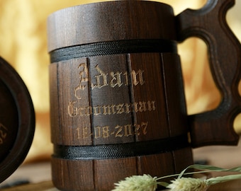Beer Lover Groomsman Gifts Idea Custom Beer Mug Beer Wedding Party Gift Personalized Gift for Him Gift for Men Birthday Mug