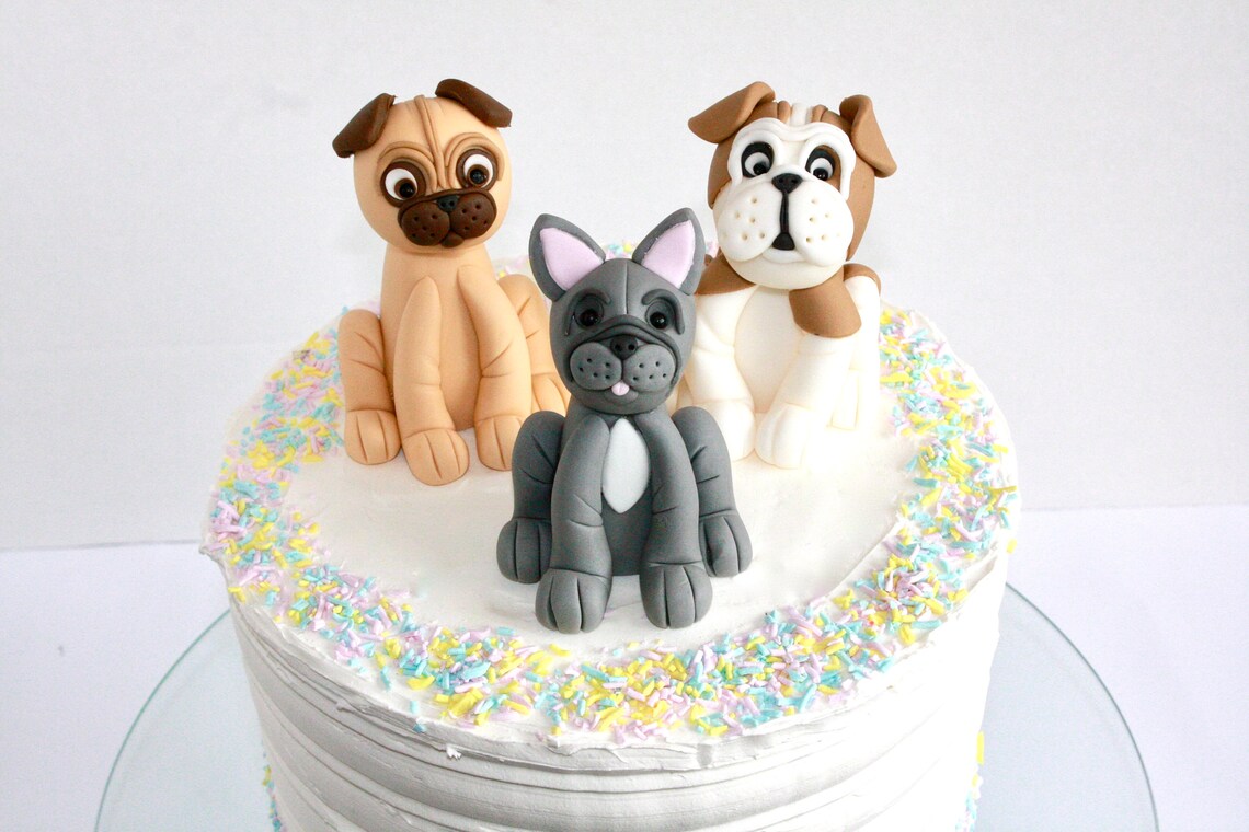 Fondant Dog Cake Topper Sugarpaste dog topper custom dog | Etsy