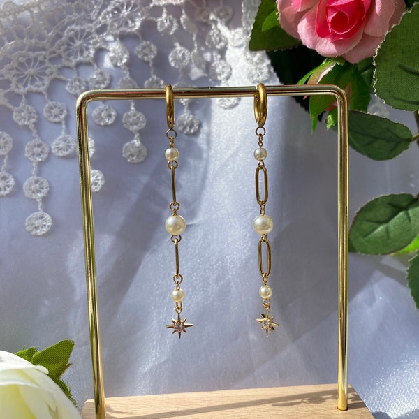 Boucles d'oreilles perles étoiles