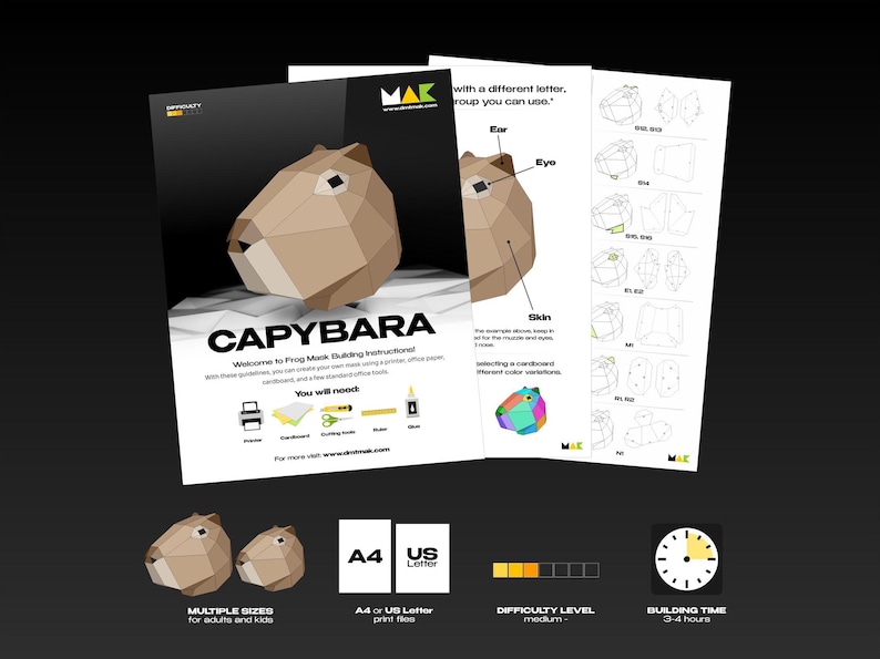DIY Capybara Mask: Funny Papercraft Mask (PDF Download) - Etsy