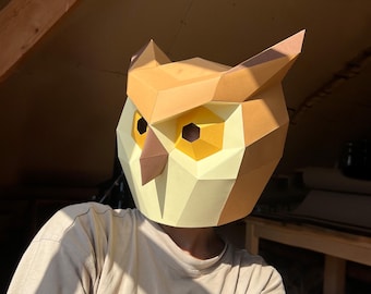 DIY Papercraft-uilmasker: pdf-sjabloon met laag polygehalte (pdf-download)