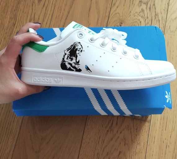 Benutzerdefinierte Adidas Stan Smith Custom Sneaks Handbemalt Custom Sneakers AF1 Custom Kicks Bansky Canvas Schuhe Etsy