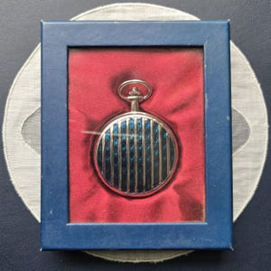Pocket Watch - Blue Enamel Silver Tone Pocket Watch