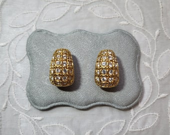 Swarovski Crystal Cluster Clip On Earrings - Gold Plated