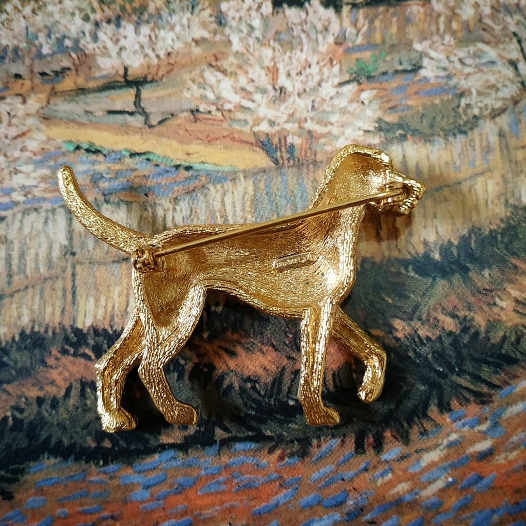 Brooch - Burberry Gold English Foxhound Brooch - Etsy