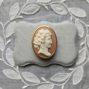 Brooch - Pink Orange Cameo Brooch