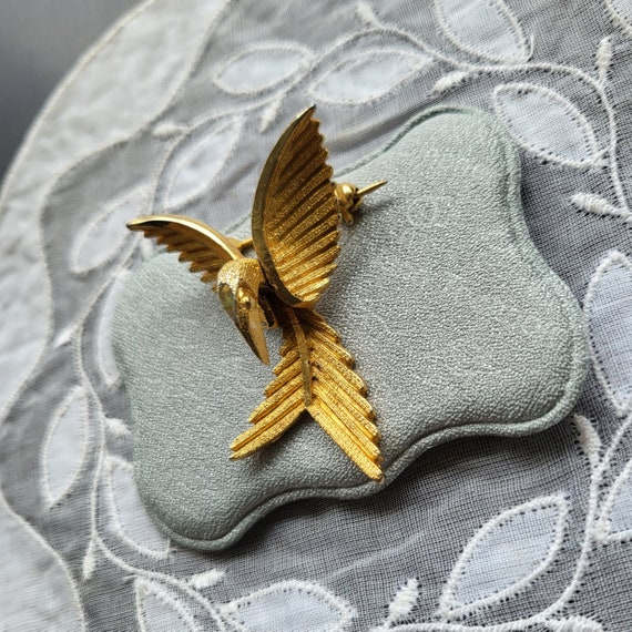 Brooch - Sphinx Gold Abstract Bird Brooch - image 3