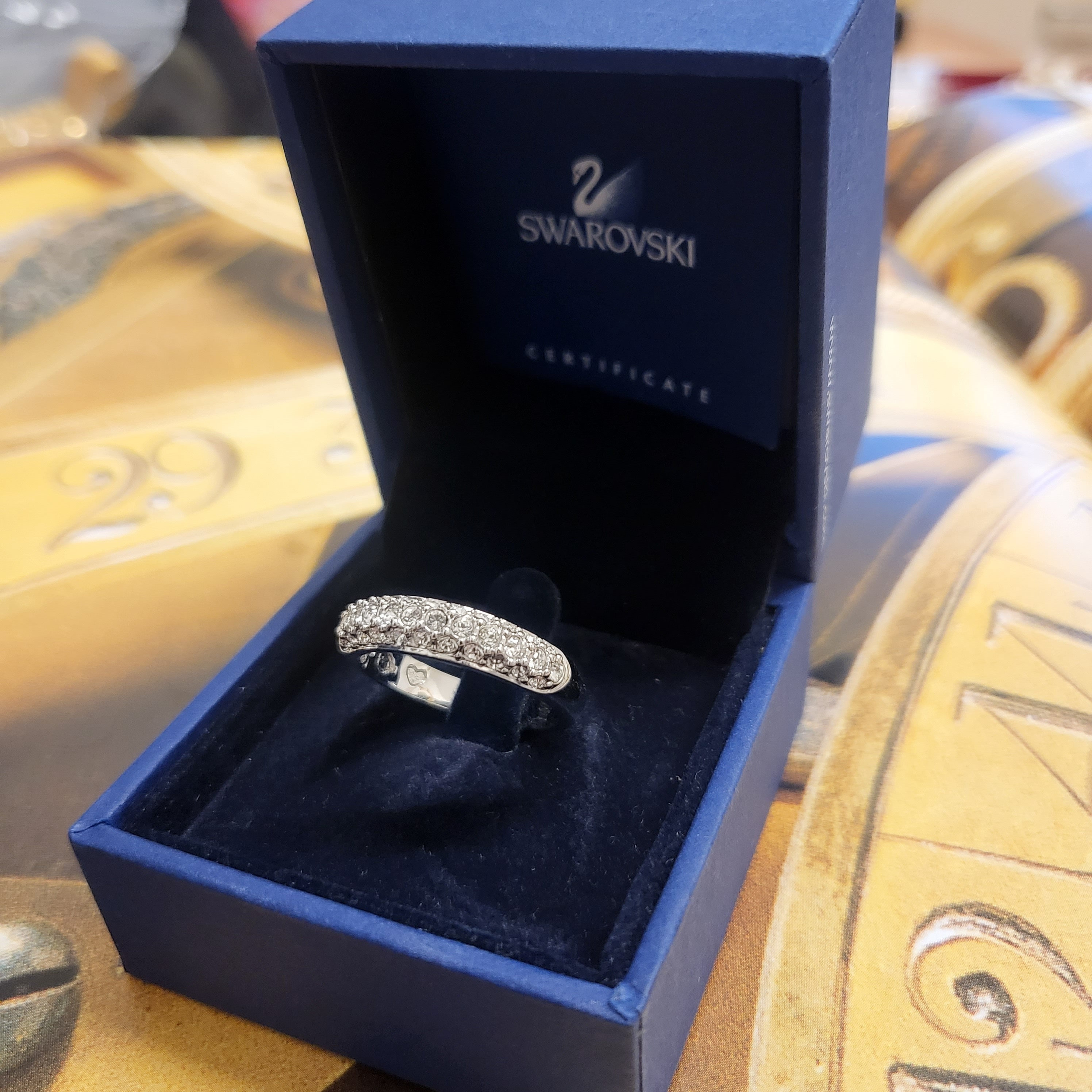 Ring - Swarovski Pave Crystals Half Eternity Ring - Etsy display picture 1