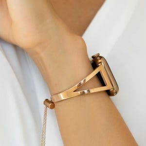Gouden iWatch-armband, Renno metalen horlogeband voor Apple Watch Series 10 9 8 7 SE, zilveren roestvrijstalen polsband, 38 mm 42 mm 45 mm 46 mm