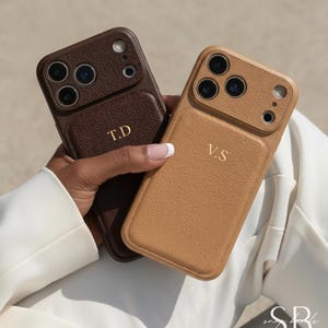 Personalized Case for iPhone 17 Pro Max, iPhone 16 Pro Phone case with Leather, Monogram Engraved Leather Phone Case, Gift idea For Her