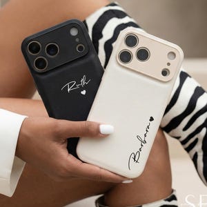 Personalized Leather Case for iPhone 17 Pro Max iPhone 16 iPhone 15 Pro, Custom iPhone case with Initials Name Monogram, Friend gift for her