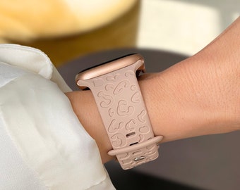 Bracelet de montre gravé en silicone pour Apple Watch 38 mm 40 mm 41 mm 42 mm 45 mm 49 mm, bracelet étanche iWatch série 9 8 7 6 Ultra, cadeau pour elle