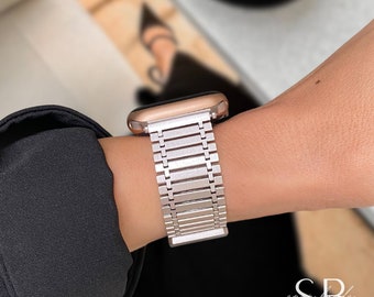 Magnetisches Uhrenarmband aus Mesh-Metall für die Apple Watch Serie 9, 8, 7, 6, 5 SE, iWatch-Armband aus Edelstahl, nahtlose Magnetschlaufenbänder für Sie
