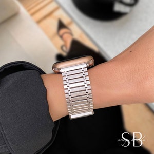 Mesh Metal Magnetic Watch Band for Apple Watch Series 9 8 7 6 5 SE, Stainless Steel Strap iWatch Band, Seamless Magnetic Loop Bands For Her image 1