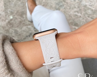 Correa de silicona grabada para Apple Watch de 38 mm, 40 mm, 41 mm, 42 mm, 45 mm y 49 mm, resistente al agua, para iWatch Series 11, 10, 9 y 8 Ultra. Un regalo ideal.