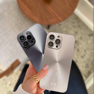 Coque personnalisée iPhone 16 Pro Max 15 14 13 Pro avec initiales monogramme flashy coque de téléphone Idée cadeau pour elle coque de téléphone de luxe personnalisée