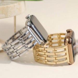 Gold Metal Watch Band For Apple Watch Series 11 10 9 8 Stainless Steel Strap for iWatch 38mm 41mm 42mm 44mm 45mm 46mm 49mm, Gift For Her