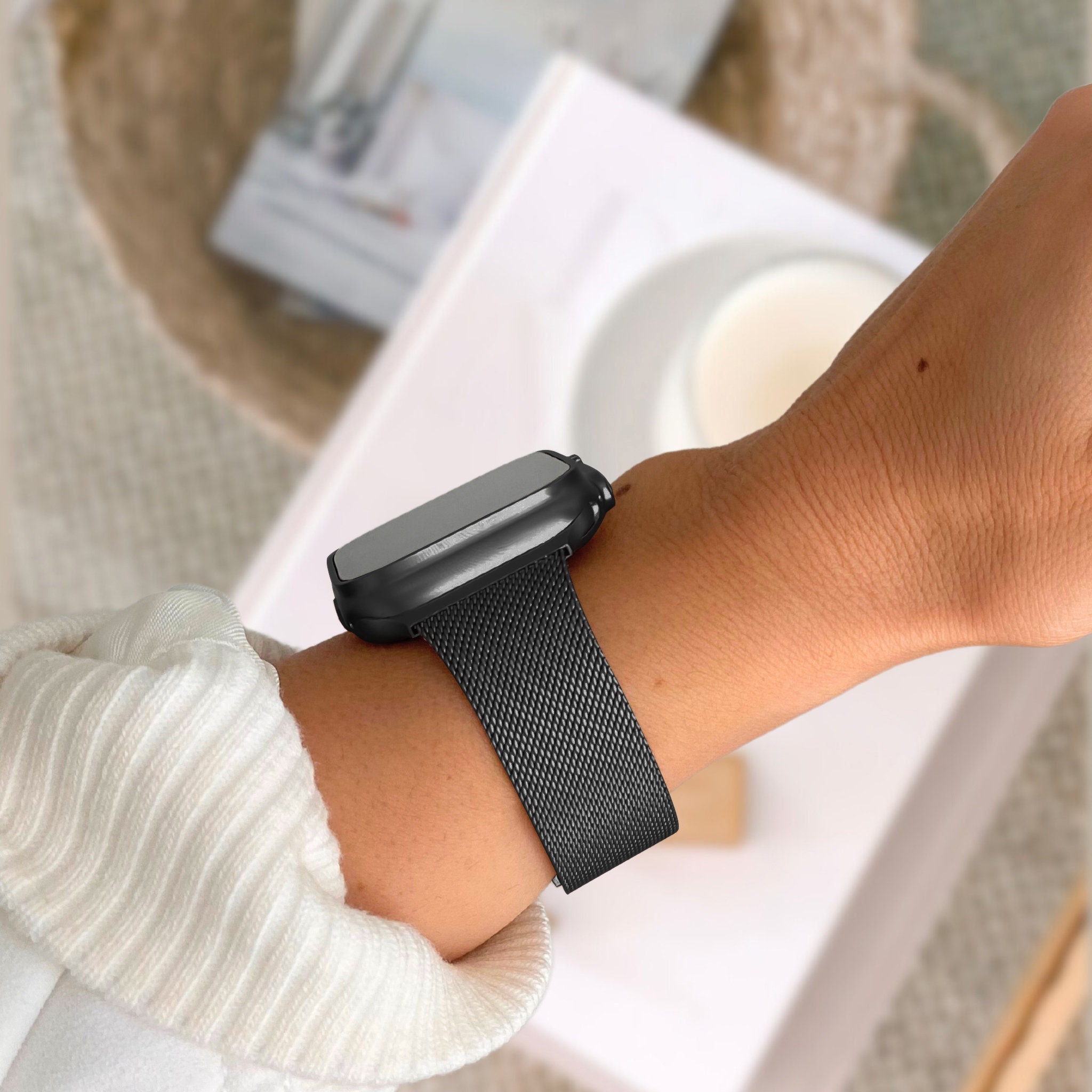 Mesh Metal Slim Watch Band For Apple Watch 38mm 40mm 41mm 42mm 44mm 45mm 49mm iWatch Series 9 8 7 6, Stainless Steel Strap for iWatch