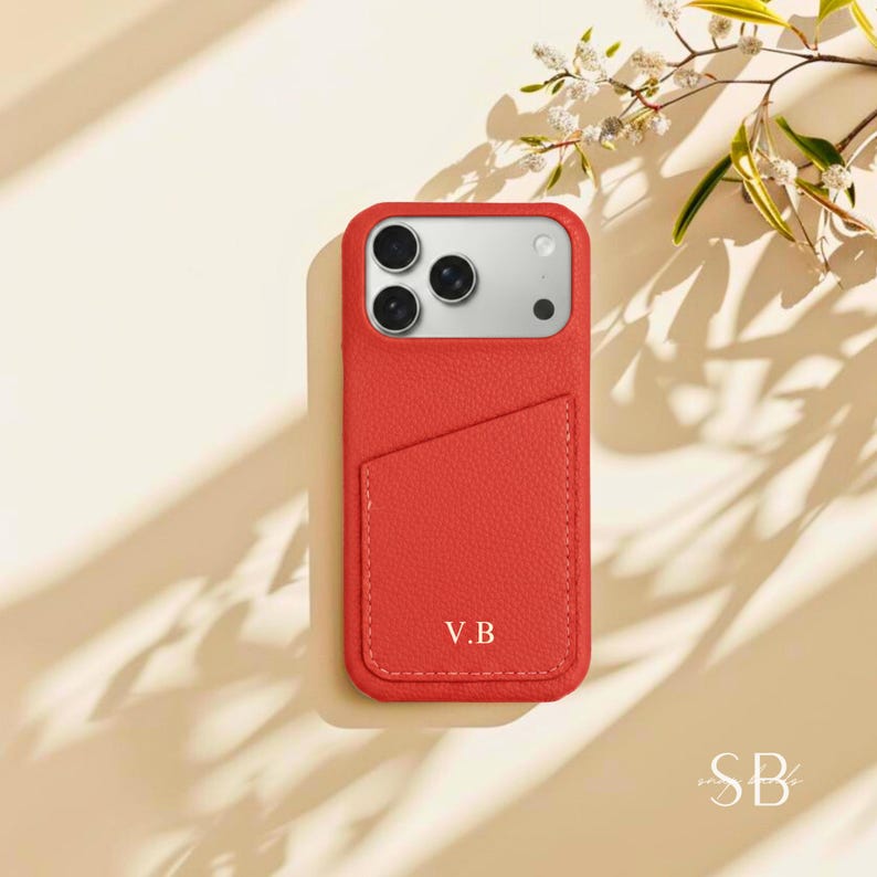 Personalised Leather iPhone Case for iPhone 17 Pro Max 16 15 14 13, Initial Custom Monogram Phone Case Cover, Best Friend Gift, Gift for Her image 8