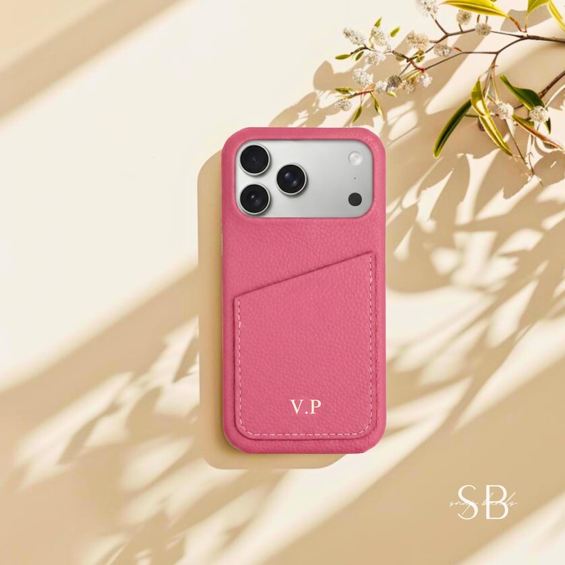 Personalised Leather iPhone Case for iPhone 17 Pro Max 16 15 14 13, Initial Custom Monogram Phone Case Cover, Best Friend Gift, Gift for Her image 9