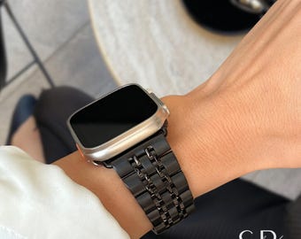 Klassisches Uhrenarmband für Apple Watch Serie 11 10 9 8, 40 mm 41 mm 45 mm 49 mm, Slim Metal iWatch Band Gold Silber, Armbandersatz für Frauen