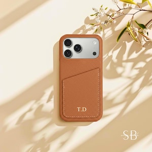 Personalised Leather iPhone Case for iPhone 17 Pro Max 16 15 14 13, Initial Custom Monogram Phone Case Cover, Best Friend Gift, Gift for Her image 2