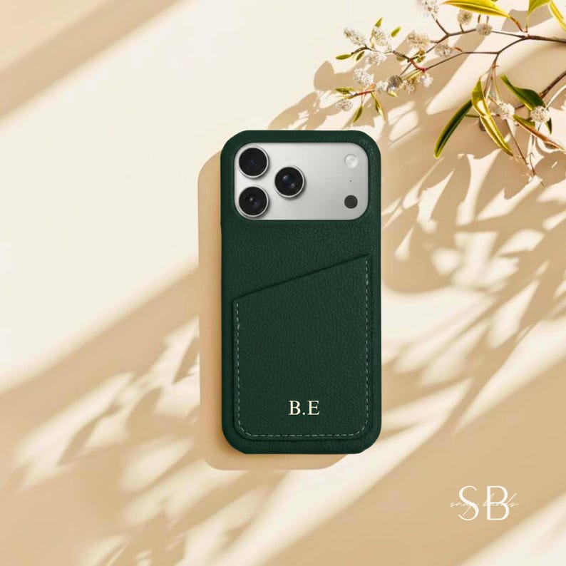 Personalised Leather iPhone Case for iPhone 17 Pro Max 16 15 14 13, Initial Custom Monogram Phone Case Cover, Best Friend Gift, Gift for Her image 7