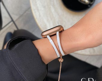 Pulsera plateada para iWatch, correa de metal Renno para Apple Watch Series 11, 10, 9 y 8 SE, correa de acero inoxidable, 38 mm, 41 mm, 42 mm, 45 mm y 49 mm.