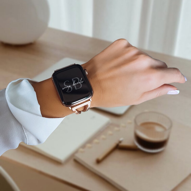 Gouden iWatch armband/Renno metalen horlogeband voor Apple Watch Series 9 8 7 6 SE/zilver roestvrij stalen band polsband/38mm 40mm 41 mm 42mm afbeelding 2