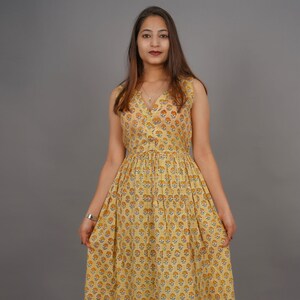 Sommerkleid Hand Block Print Baumwolle, Indischer Stil