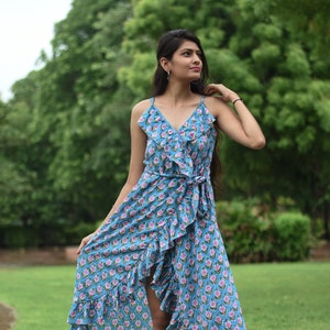Hand Block Printed dress| Summer Dress| Cotton Dress| Floral print| Handmade| Made in India Block Print Dress, Printed Dress