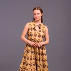 Handblock Print Cotton Dress, Women Cotton Summer Dress, Block Print Dress, Cotton Tier Dress, Printed Cotton dress