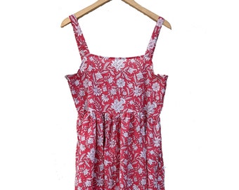 Handmade Cotton Sundress, Block Print Boho Hippie Dress