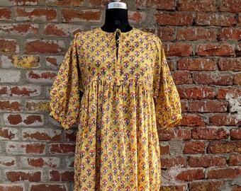 Hand Block bedruckte Baumwolle Maxikleid | Florales Sommerkleid, Made in India