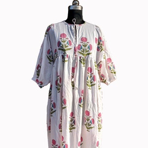 Hand Block Printed dress| Summer Dress| Cotton Dress| Floral print| Handmade| Made in India Block Print Dress, Printed Dress