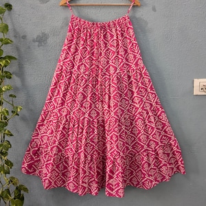Falda de algodón con estampado de bloques de mano, falda de algodón india, faldas de algodón con flores, falda larga étnica para mujer, vestido de verano