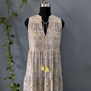 Handblock Print Cotton Dress, Women Cotton Summer Dress, Block Print Dress, Cotton Tier Dress, Printed Cotton dress