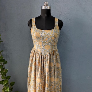 Handmade block print 100% cotton casual dress bohemain sleeveless dress long maxi dress women cotton dress strap dress floral dress