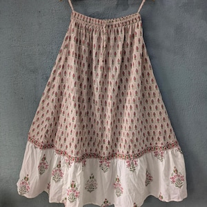 100 % cotton casual long skirt handblock printed woman skirt floral printed casual skirt girl&#39;s and women&#39;s maxi skirt