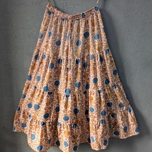 Handmade pure cotton skirt long skirt for girls and womens block print casual skirt block print skirt in soft cotton breathable fabric