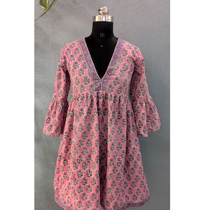 Lightweight Cotton Block Print Dress | Block Print Dress| Indian Handmade dress | cotton maxi dress