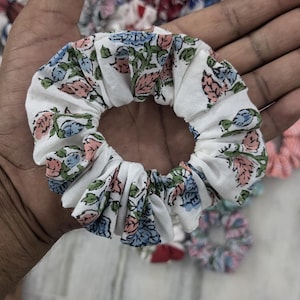 Block print hair scrunchies | Handmade Cotton Hair Scrunchies | Hair Ties | Accesories |