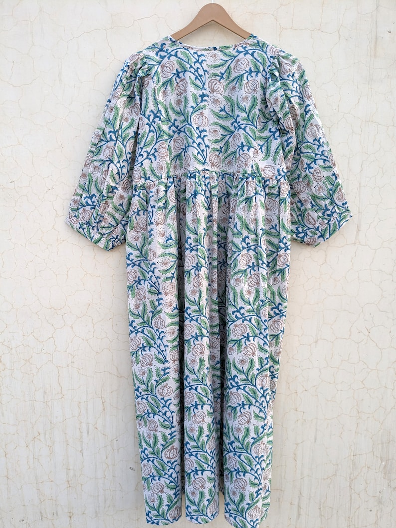 Hand Block Printed Dress Summer Dress Cotton Dress Floral Print ...