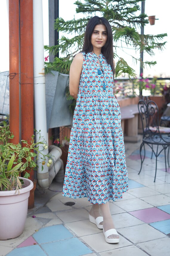 ワンピース Flower Hand Printed Tucked Dress 1 il_fullxfull.4114391015_3uly.jpg