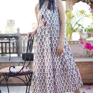 Bubblegum Handblock Print Cotton Shirt Dress main image 0