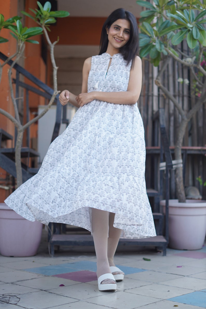 Red & White Handblock Cotton Shirt For Women