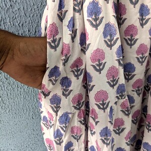 hand block dress with both side pockets