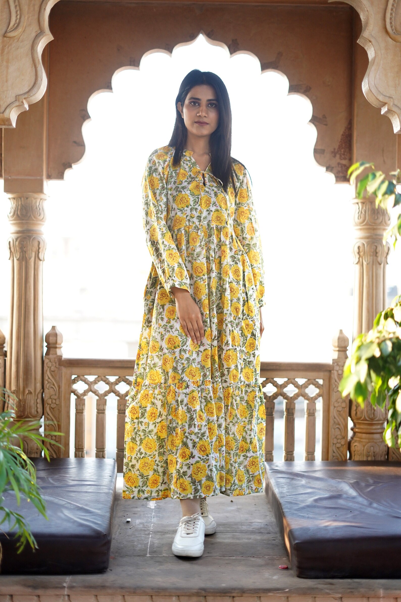 Lotus Luxe Hand Block Printed Dress