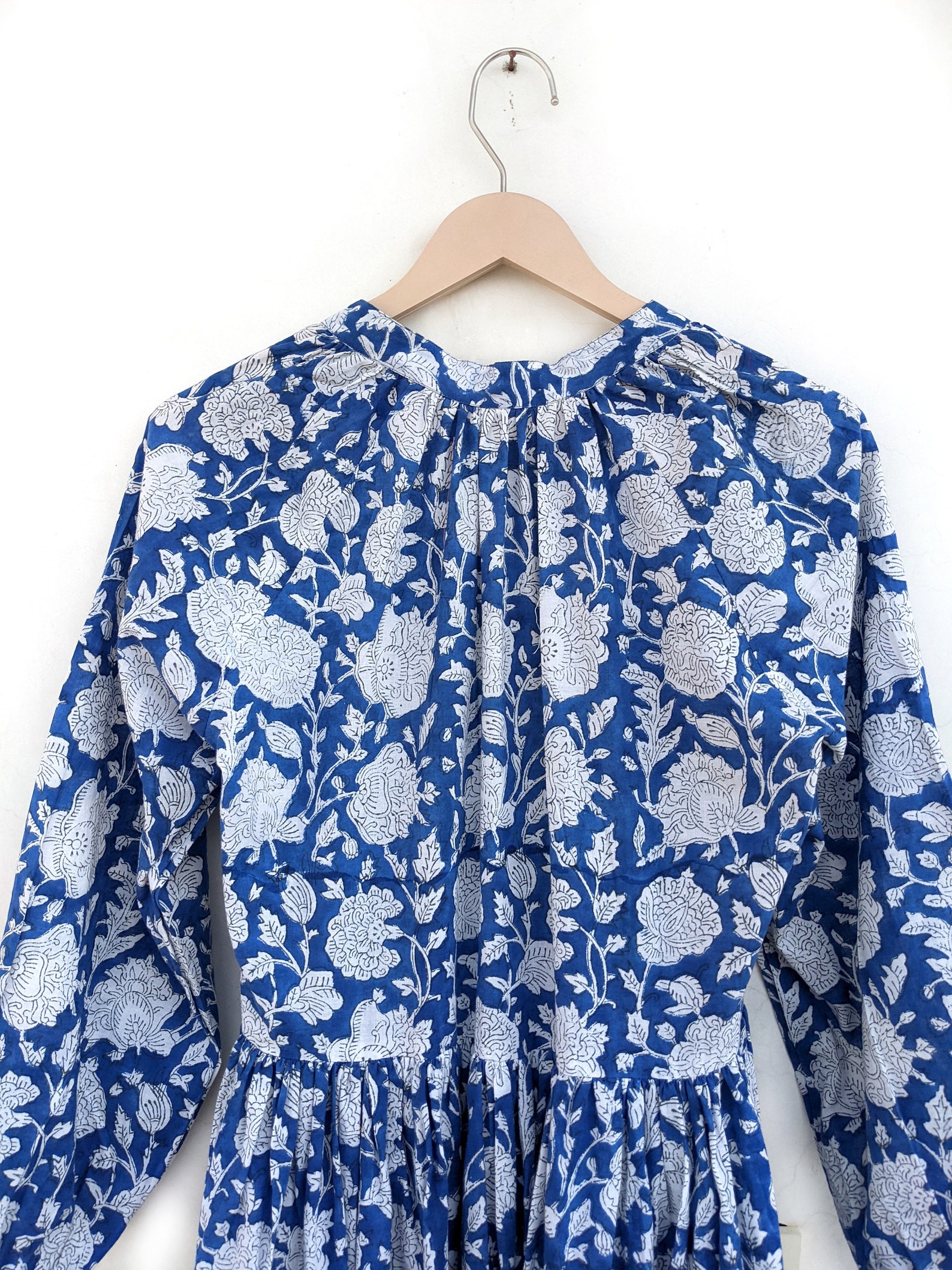 Hand Block Printed Dress Summer Dress Cotton Dress Floral Etsy