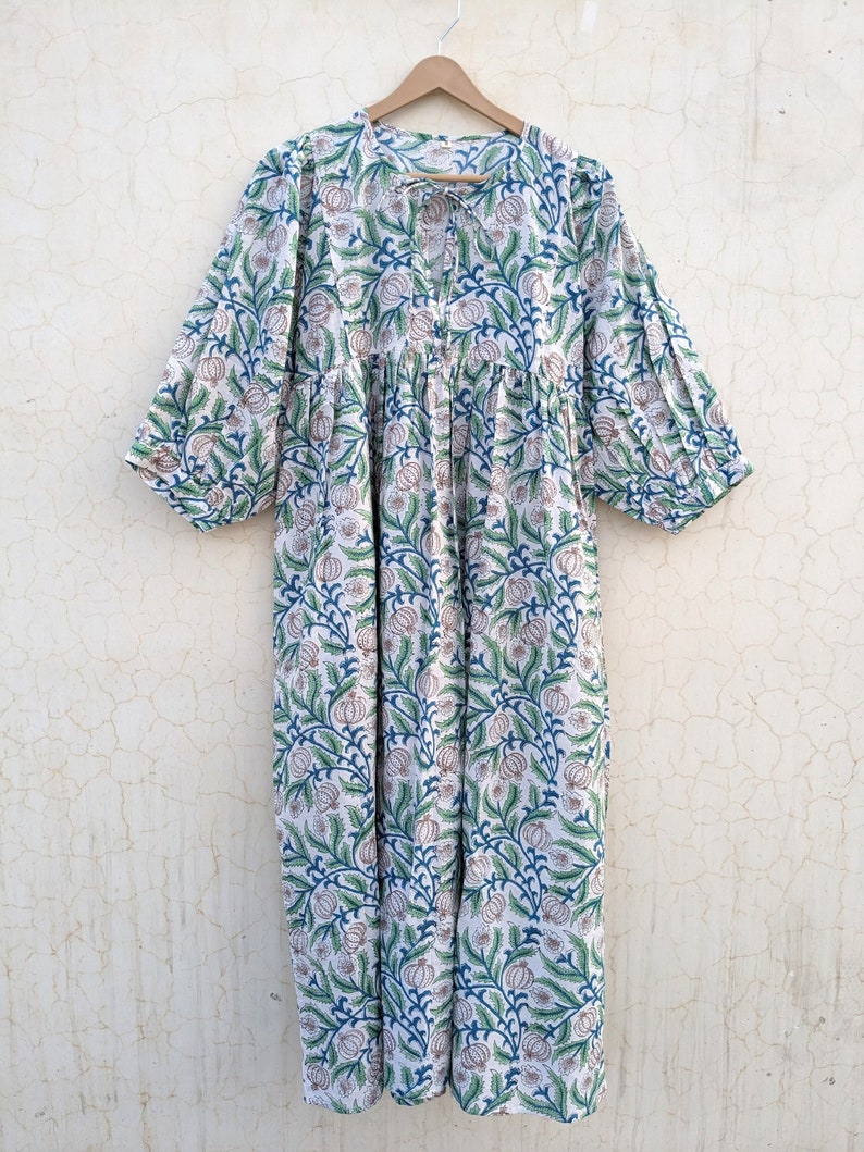 Hand Block Printed Dress Summer Dress Cotton Dress Floral Print ...